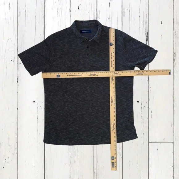 Tommy Bahama Men’s Gray Short Sleeve Polo Shirt Size L Tencel Blend - Picture 2 of 10